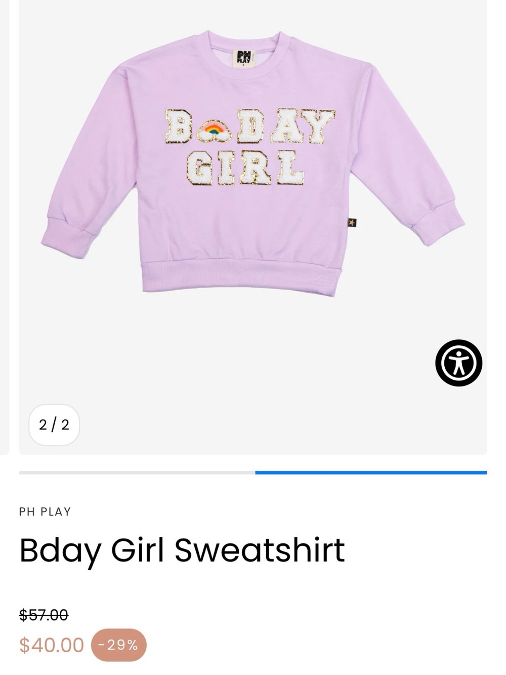 Lilac "Bday Girl" Kids Sweatshirt